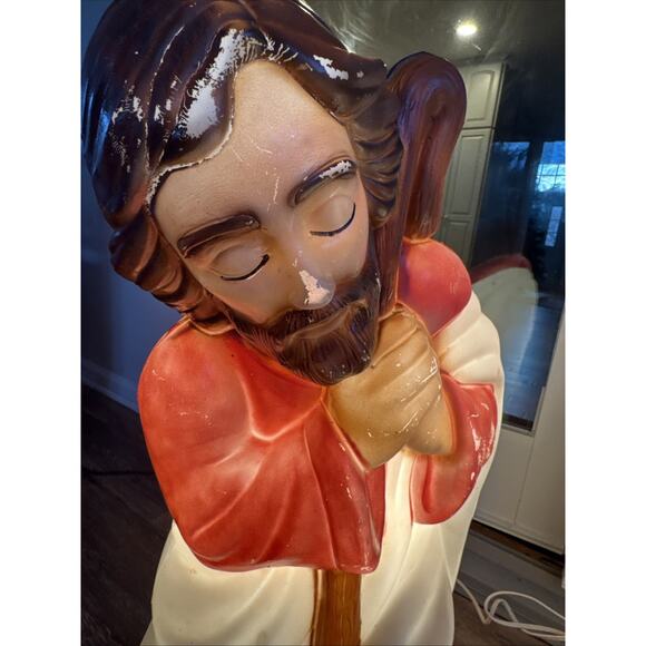 Vintage General Foam Christmas Blow Mold 3 Piece 27" Joseph Mary and Baby Jesus - Picture 7 of 13